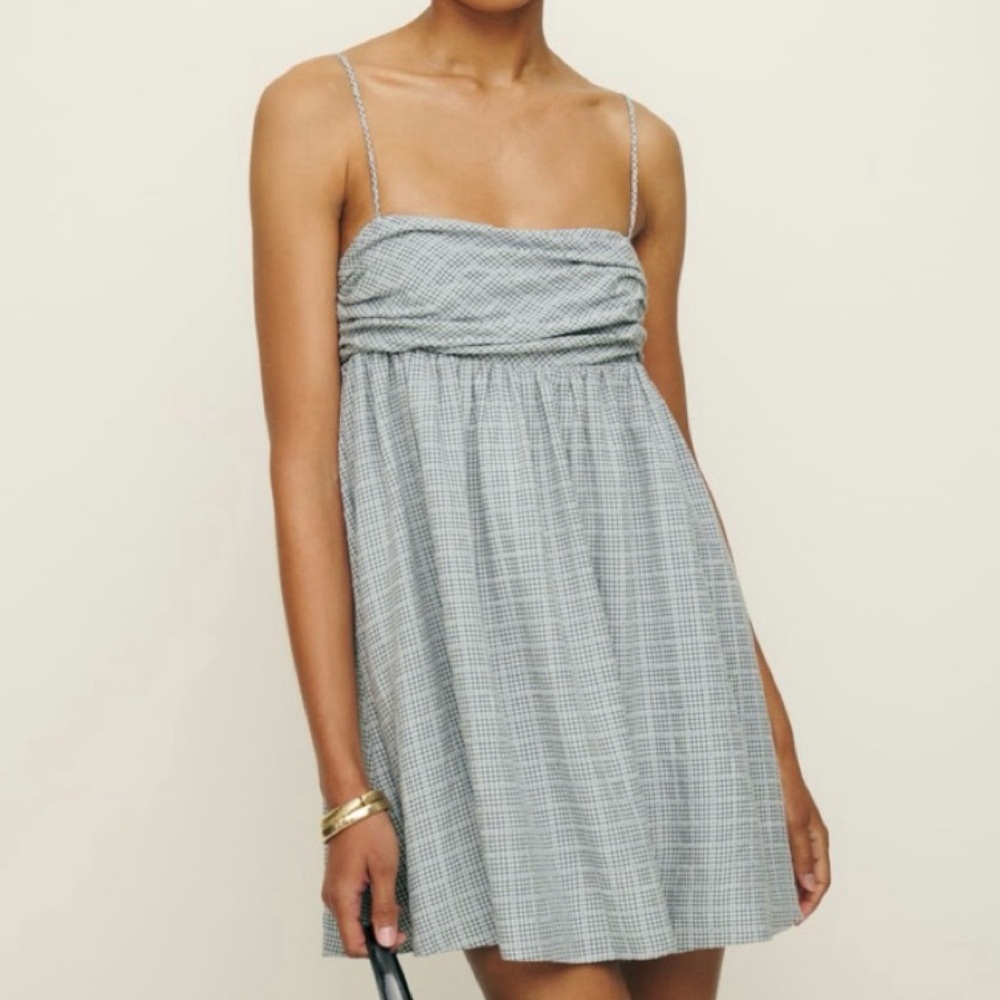 Reformation mini gingham dress